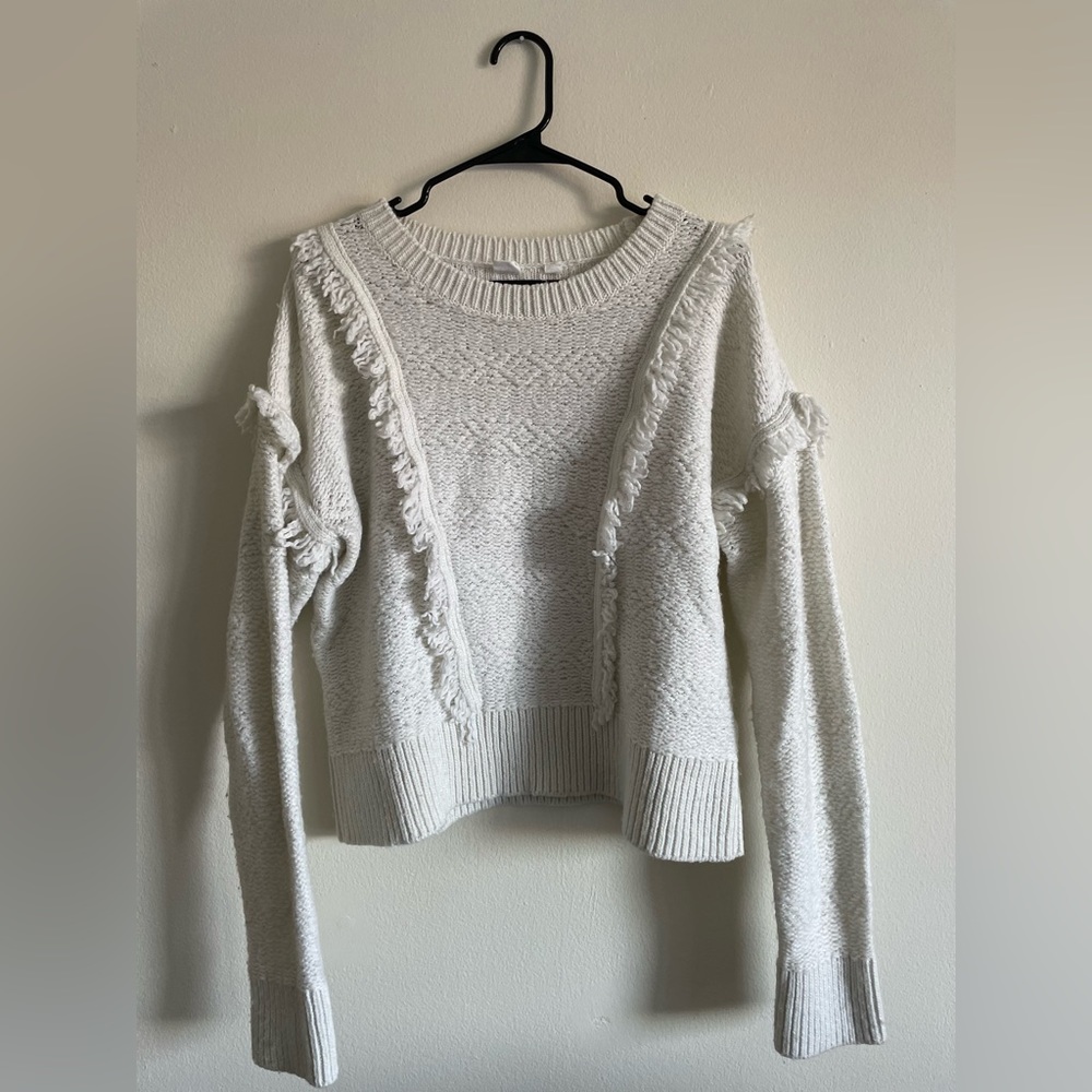 Gap Cropped Sweater with Fringe Detail